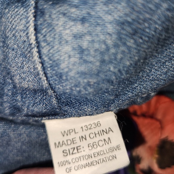 Vintage Denim Cotton‎ Floral Flip Front Bucket Hat - Picture 6 of 6